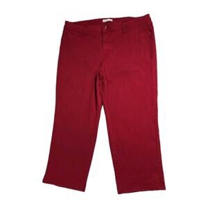 Westport 1962 Red Stretch Capri Pants Size 16